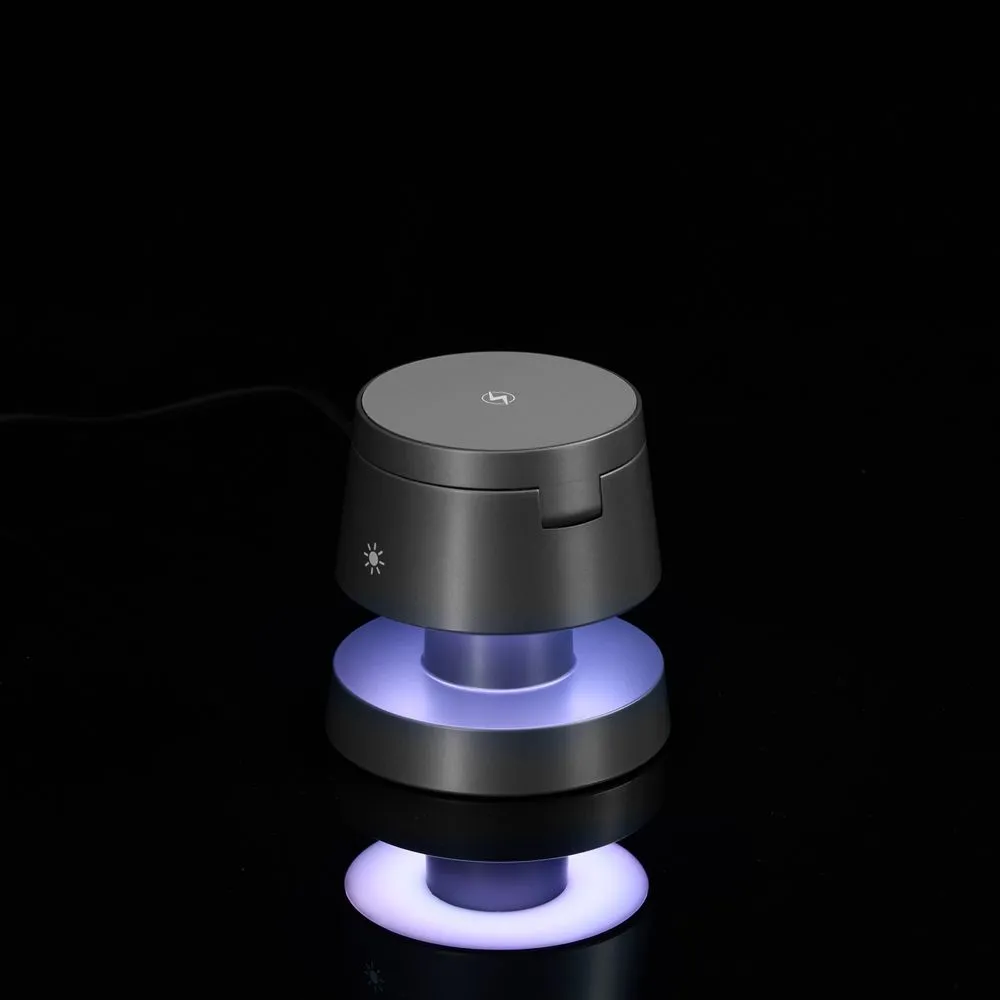 Станция беспроводной зарядки с подсветкой Lume, серая заказать онлайн с вашим дизайном на заказ в Москве и области