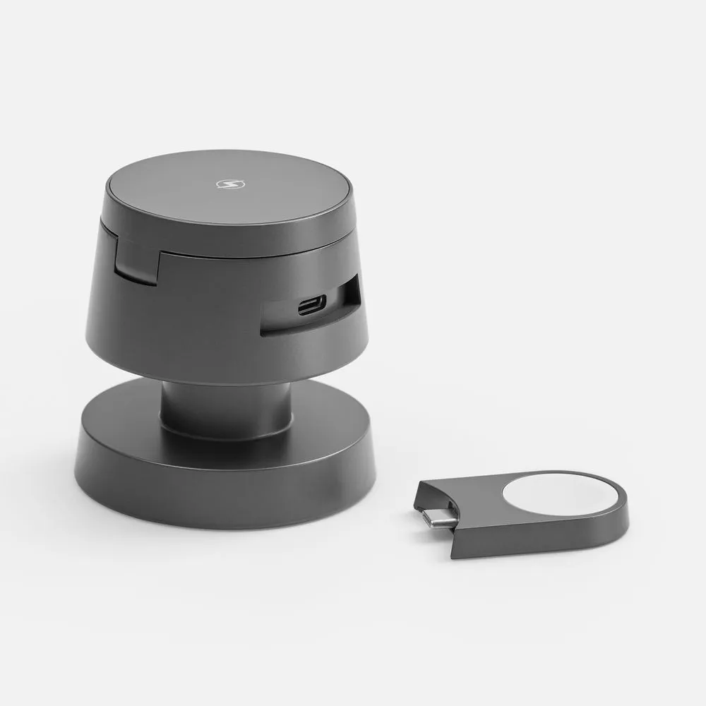 Станция беспроводной зарядки с подсветкой Lume, серая заказать онлайн с вашим дизайном на заказ в Москве и области