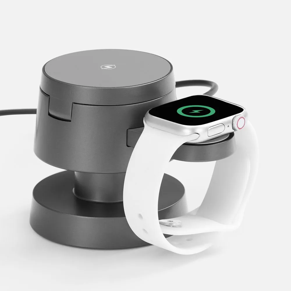 Станция беспроводной зарядки с подсветкой Lume, серая заказать онлайн с вашим дизайном на заказ в Москве и области