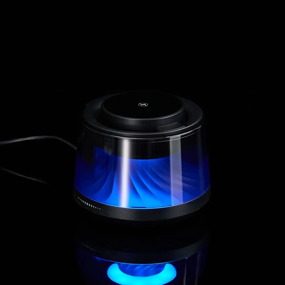Bluetooth-колонка с подсветкой и беспроводной зарядкой Quantium, черная заказать онлайн с вашим дизайном на заказ в Москве и области