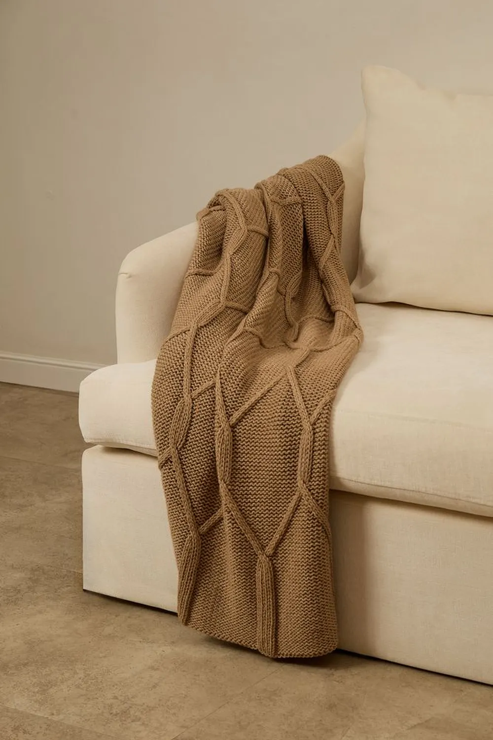 Плед Curve Verve, бежевый меланж заказать онлайн с вашим дизайном на заказ в Москве и области