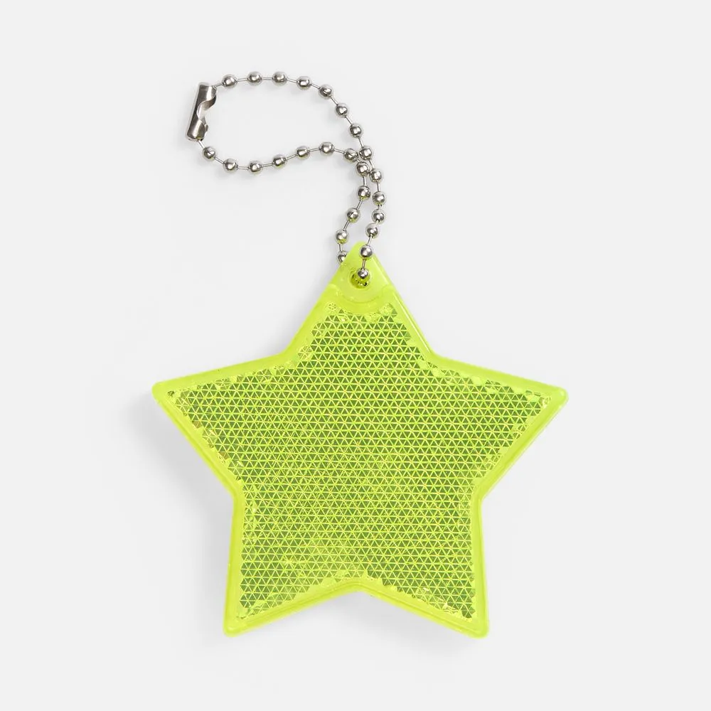Пешеходный светоотражатель с цепочкой «Звезда», желтый неон заказать онлайн с вашим дизайном на заказ в Москве и области
