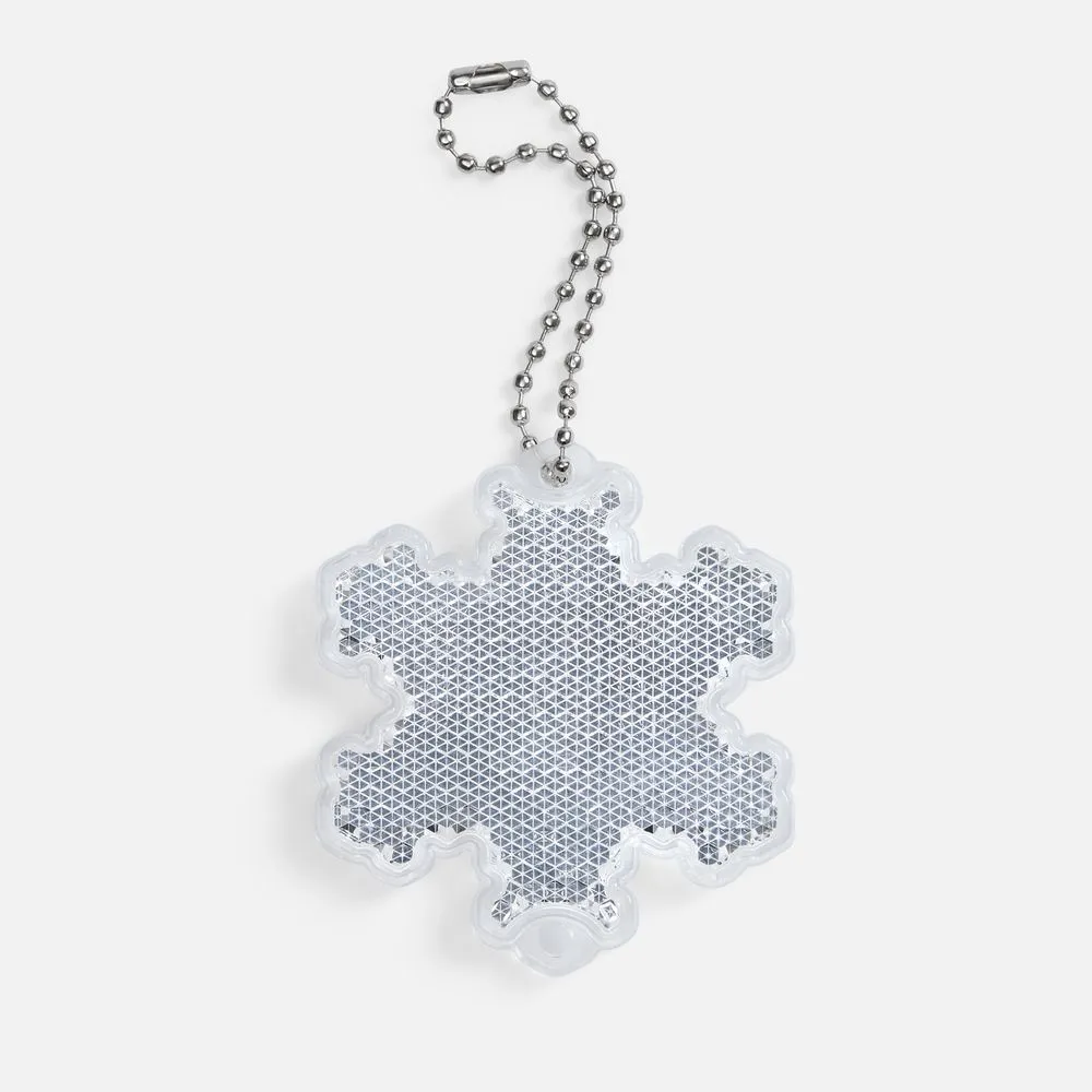 Пешеходный светоотражатель с цепочкой «Снежинка», белый заказать онлайн с вашим дизайном на заказ в Москве и области