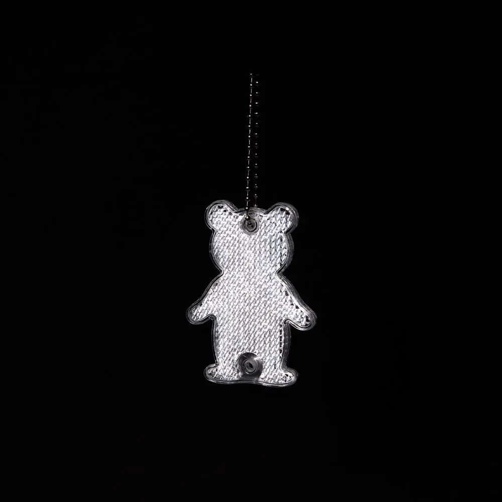 Пешеходный светоотражатель с цепочкой «Мишка», белый заказать онлайн с вашим дизайном на заказ в Москве и области