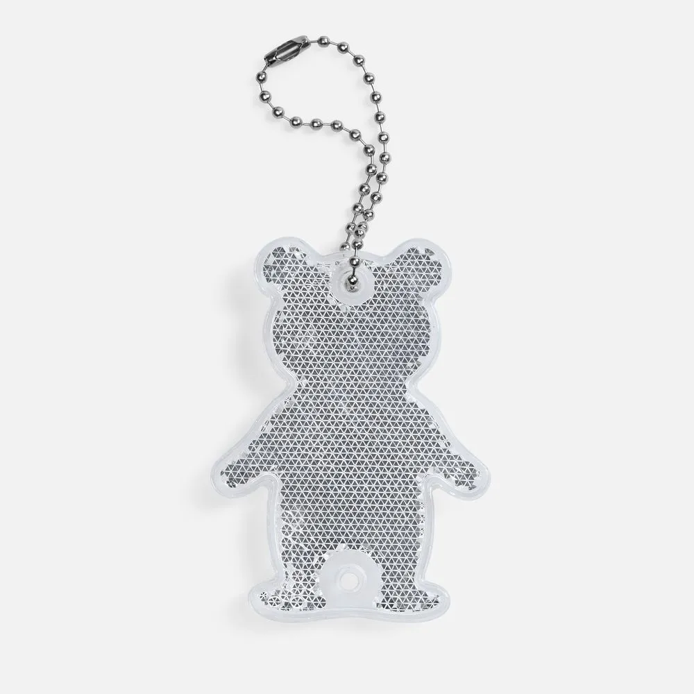 Пешеходный светоотражатель с цепочкой «Мишка», белый заказать онлайн с вашим дизайном на заказ в Москве и области