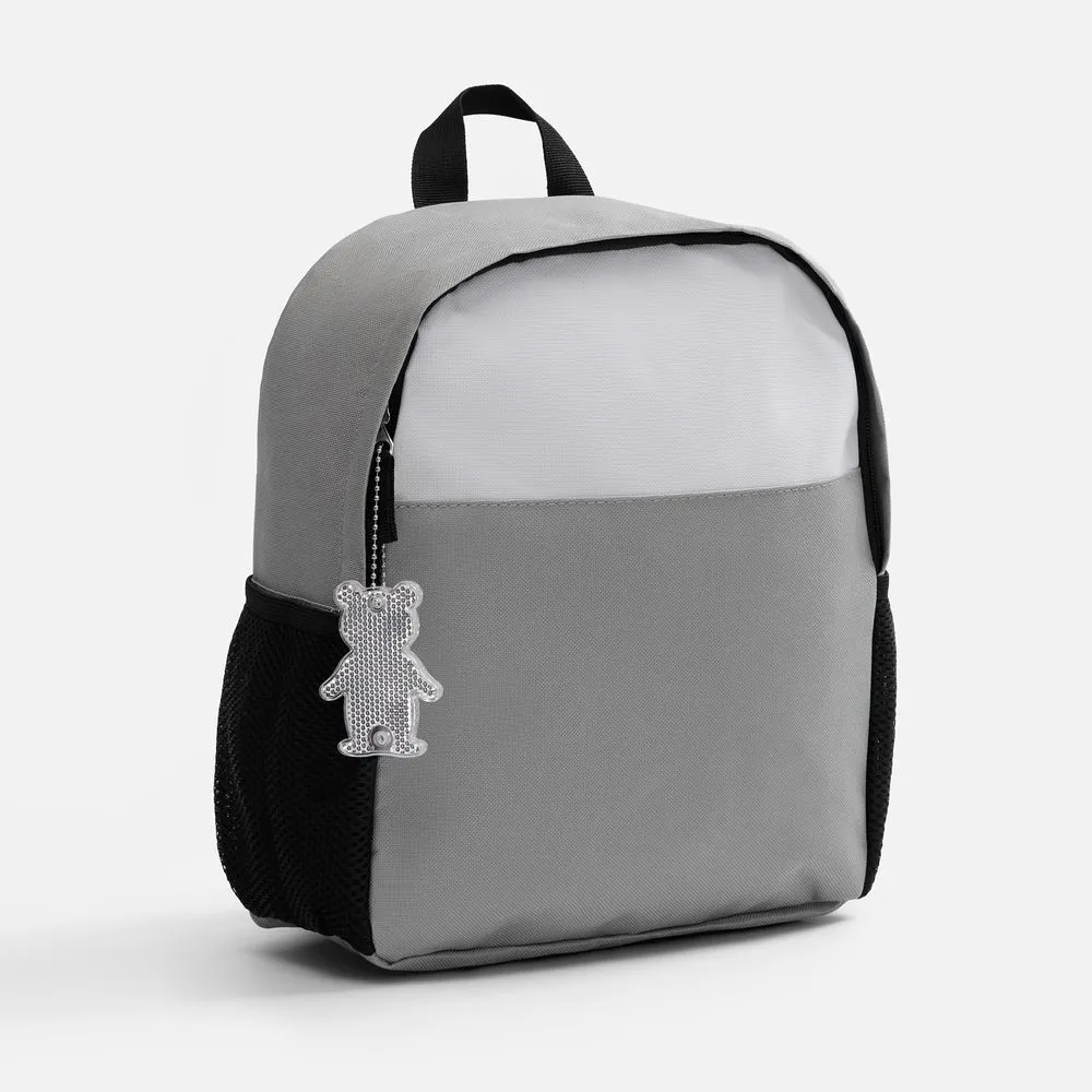 Пешеходный светоотражатель с цепочкой «Мишка», белый заказать онлайн с вашим дизайном на заказ в Москве и области