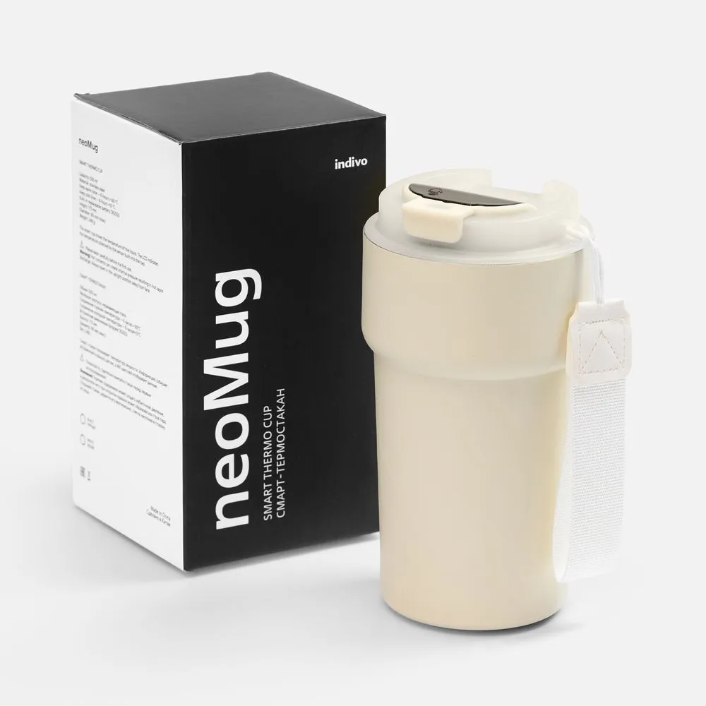 Смарт-термостакан neoMug, белый заказать онлайн с вашим дизайном на заказ в Москве и области