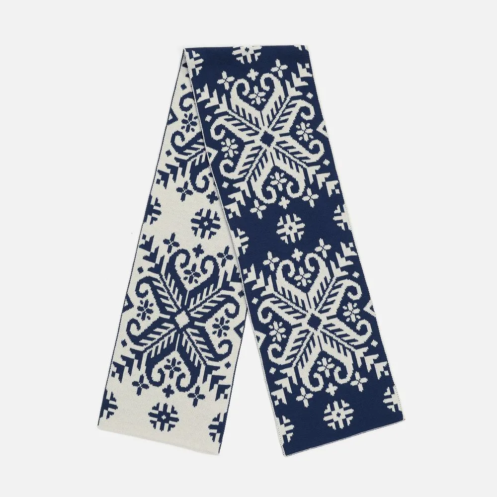 Шарф Wintertude L, синий с белым заказать онлайн с вашим дизайном на заказ в Москве и области