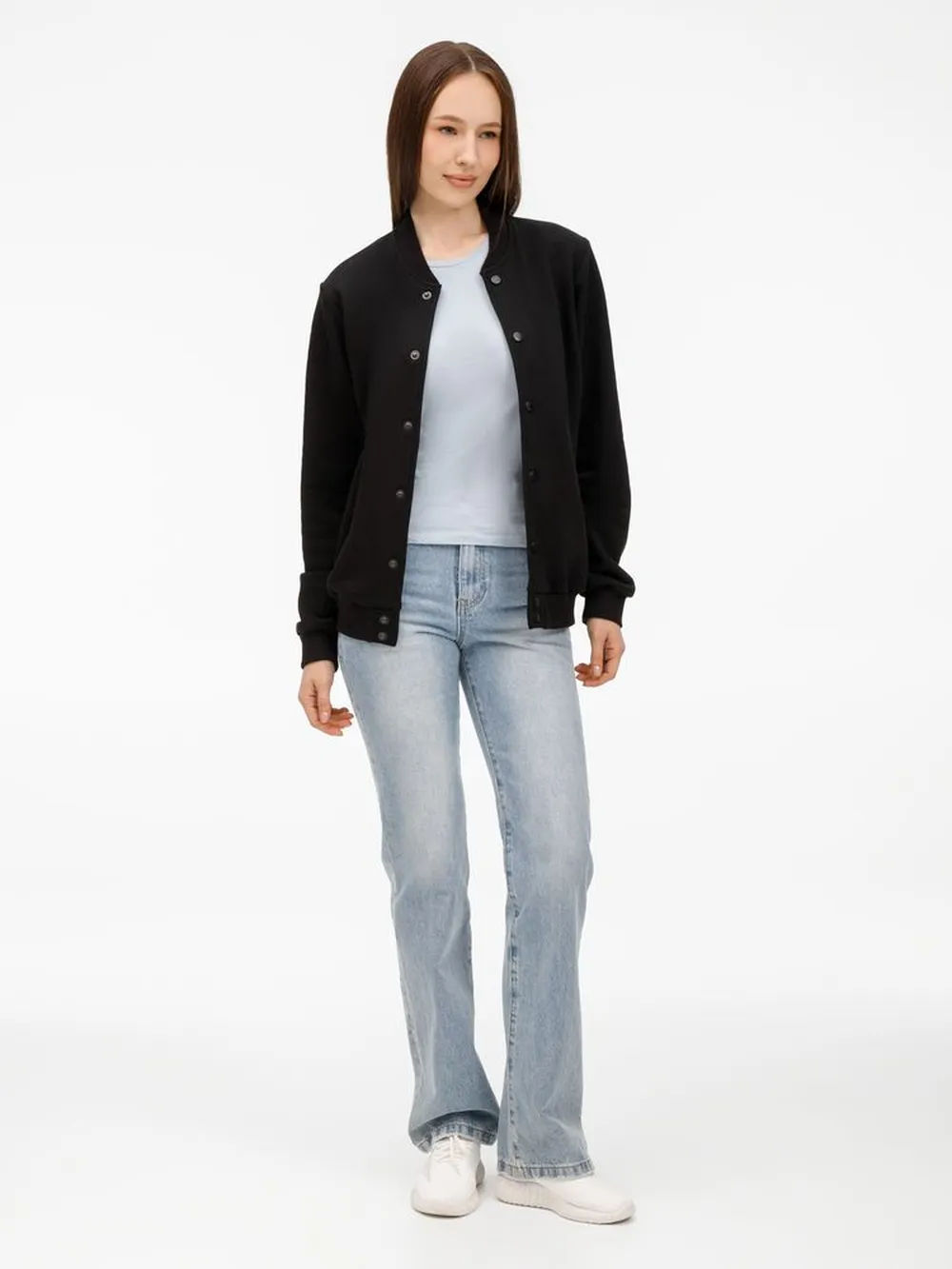 Бомбер унисекс Nuppu, черный заказать онлайн с вашим дизайном на заказ в Москве и области