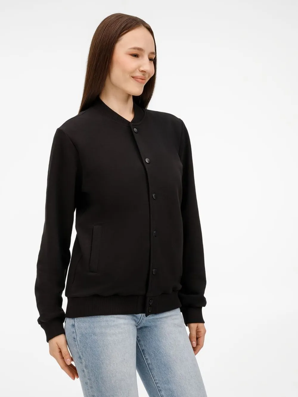 Бомбер унисекс Nuppu, черный заказать онлайн с вашим дизайном на заказ в Москве и области