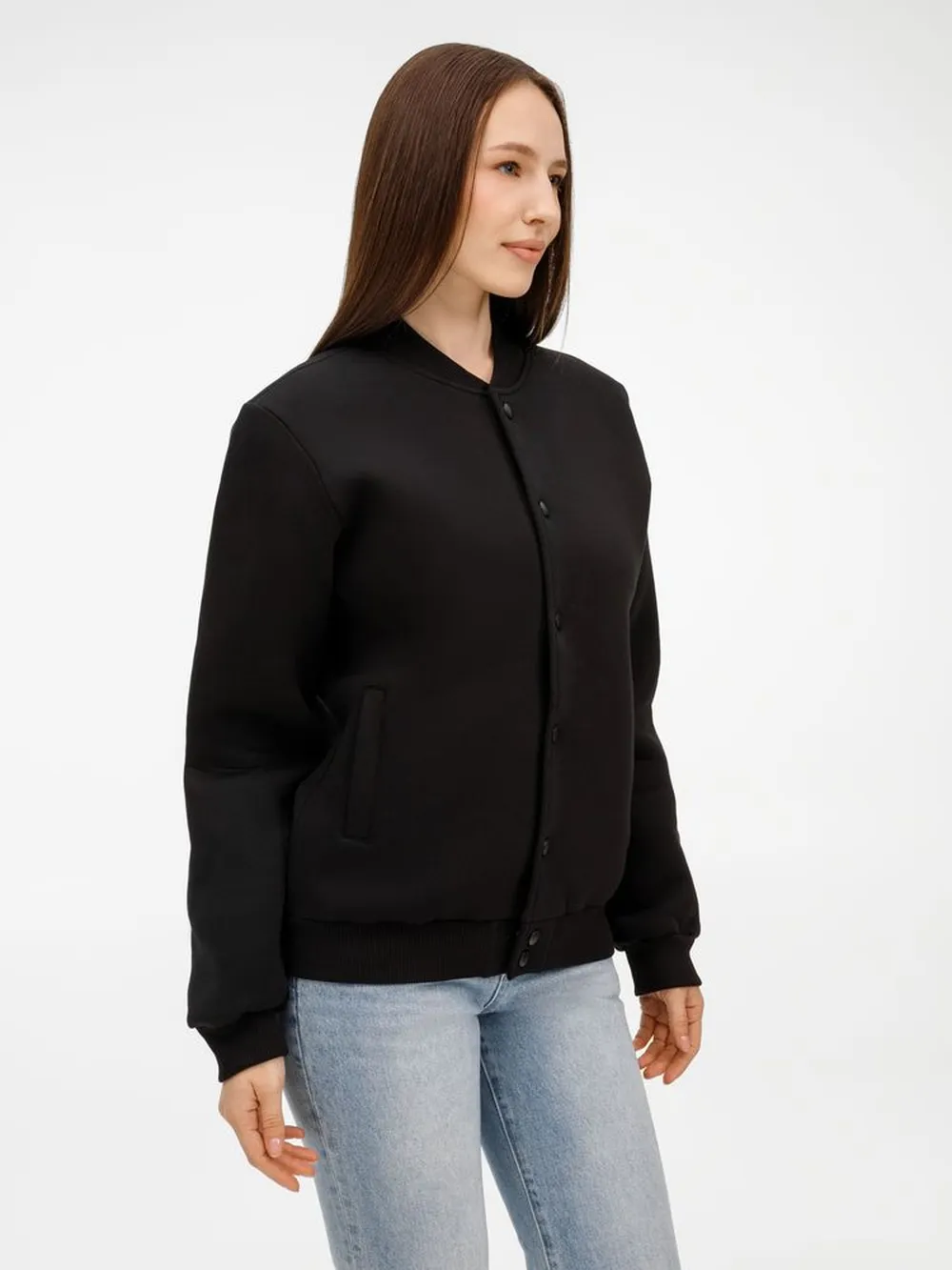 Бомбер унисекс AtmosWear, черный заказать онлайн с вашим дизайном на заказ в Москве и области