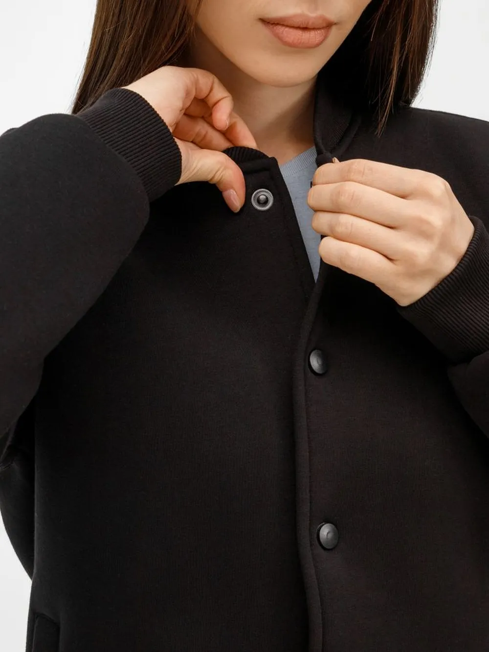 Бомбер унисекс AtmosWear, черный заказать онлайн с вашим дизайном на заказ в Москве и области