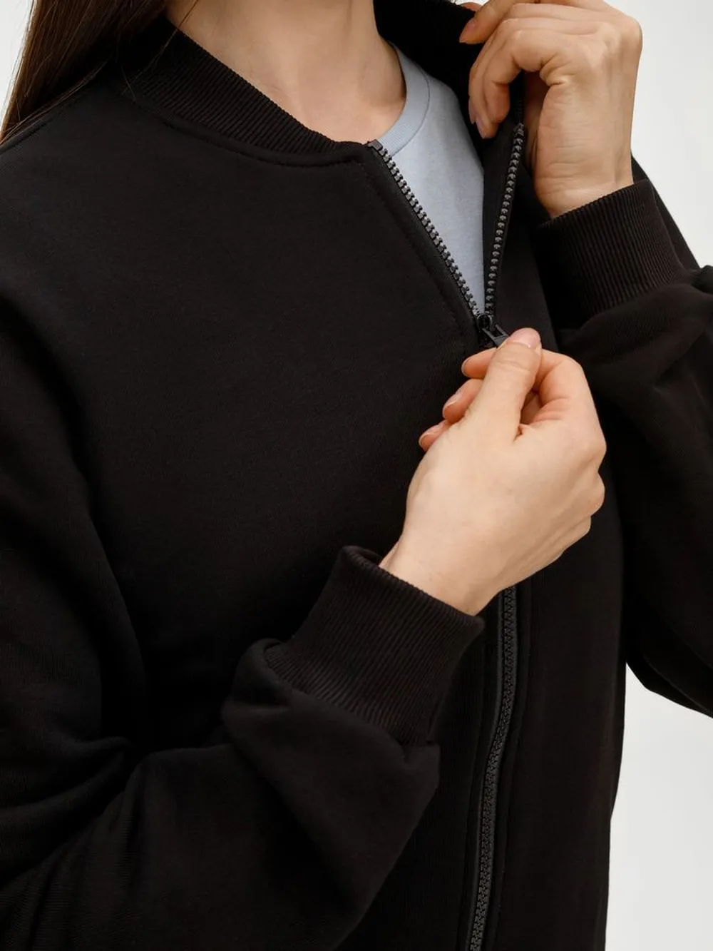 Бомбер унисекс Townie, черный заказать онлайн с вашим дизайном на заказ в Москве и области