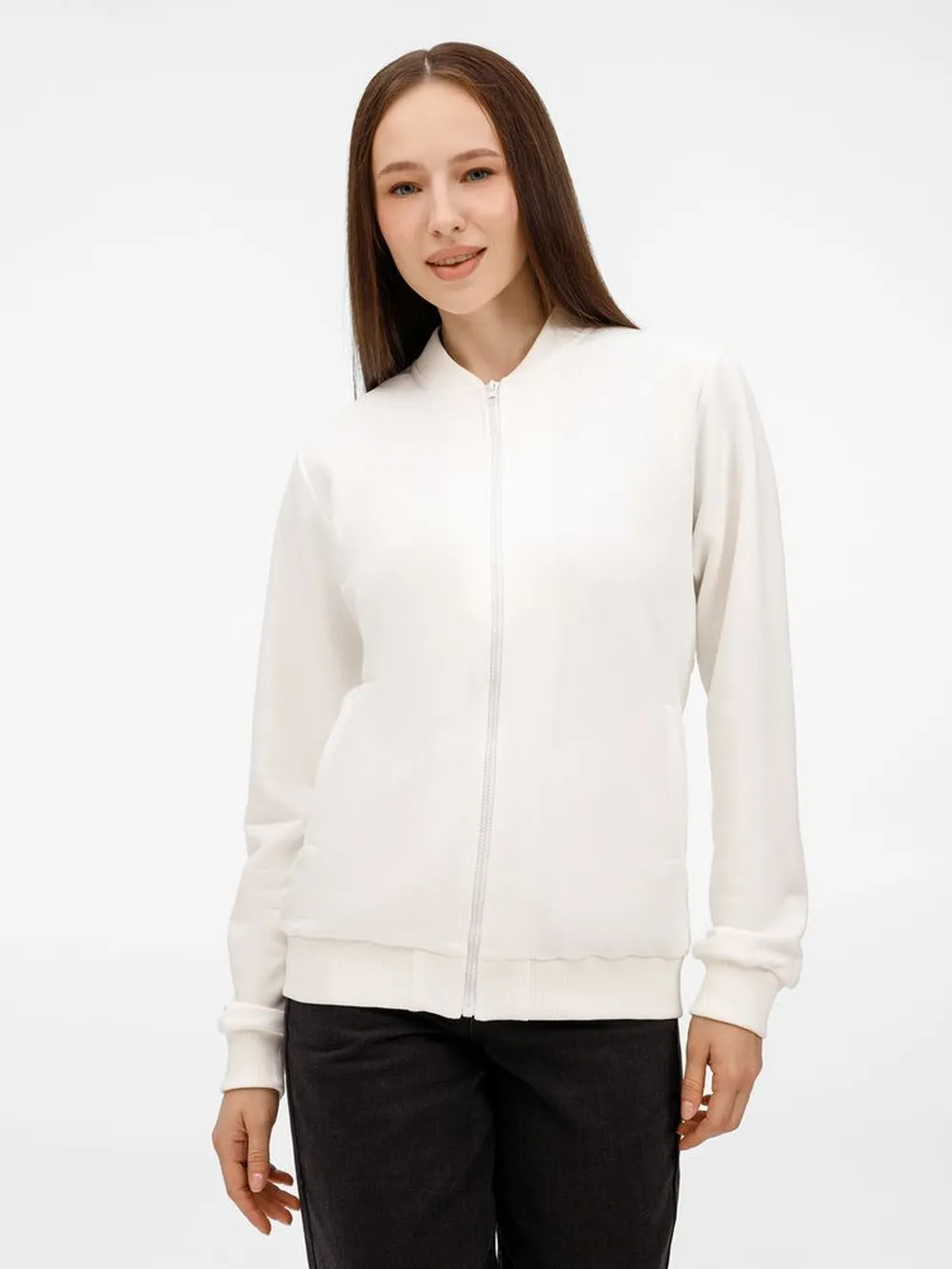 Бомбер унисекс Townie, молочно-белый заказать онлайн с вашим дизайном на заказ в Москве и области