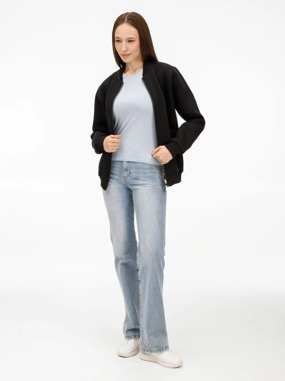 Бомбер унисекс Estado, черный заказать онлайн с вашим дизайном на заказ в Москве и области