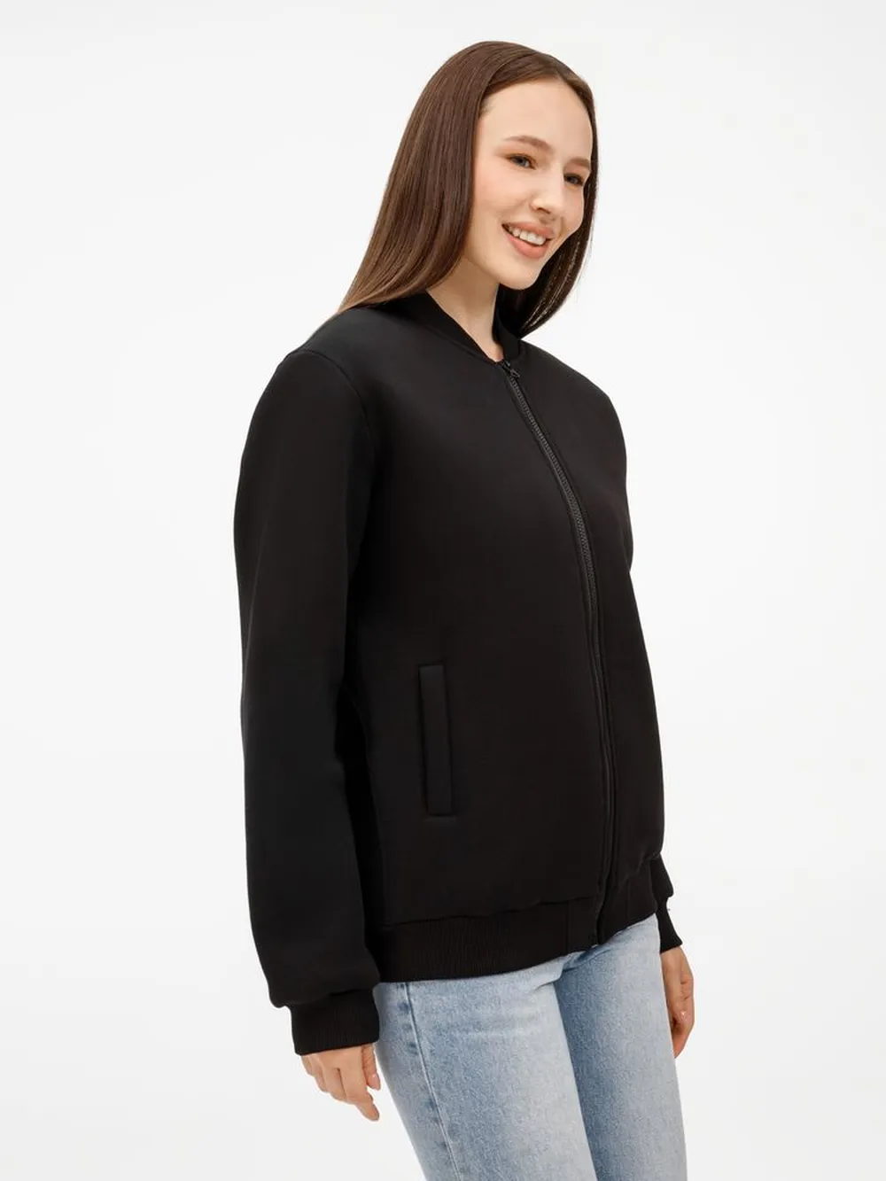 Бомбер унисекс Estado, черный заказать онлайн с вашим дизайном на заказ в Москве и области