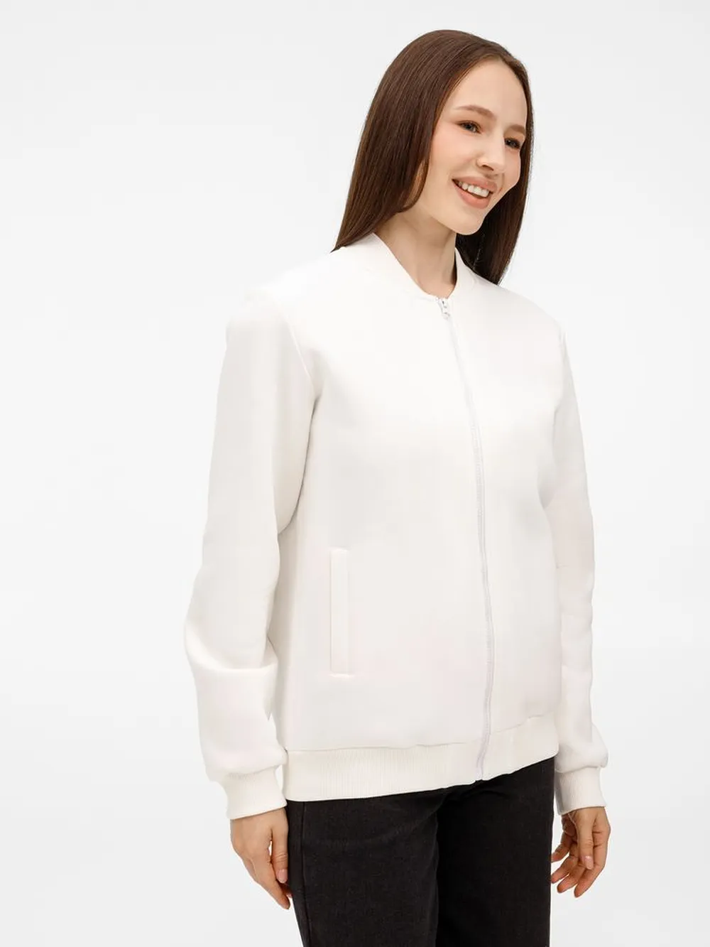 Бомбер унисекс Estado, молочно-белый заказать онлайн с вашим дизайном на заказ в Москве и области