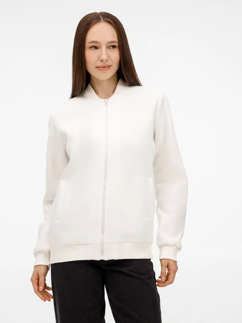 Бомбер унисекс Estado, молочно-белый заказать онлайн с вашим дизайном на заказ в Москве и области