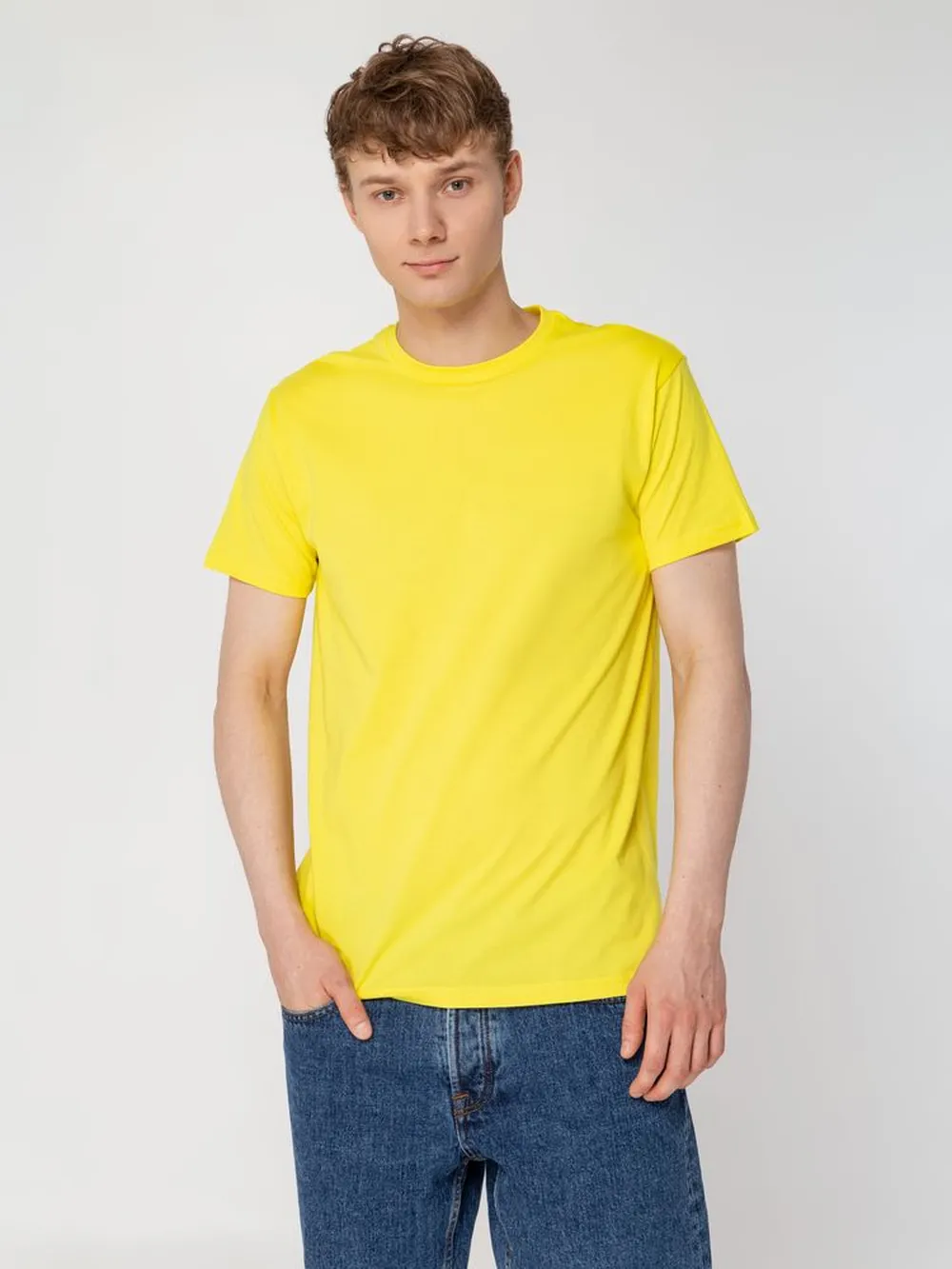 Футболка унисекс T-bolka 160, желтая, размер XL заказать онлайн с вашим дизайном на заказ в Москве и области