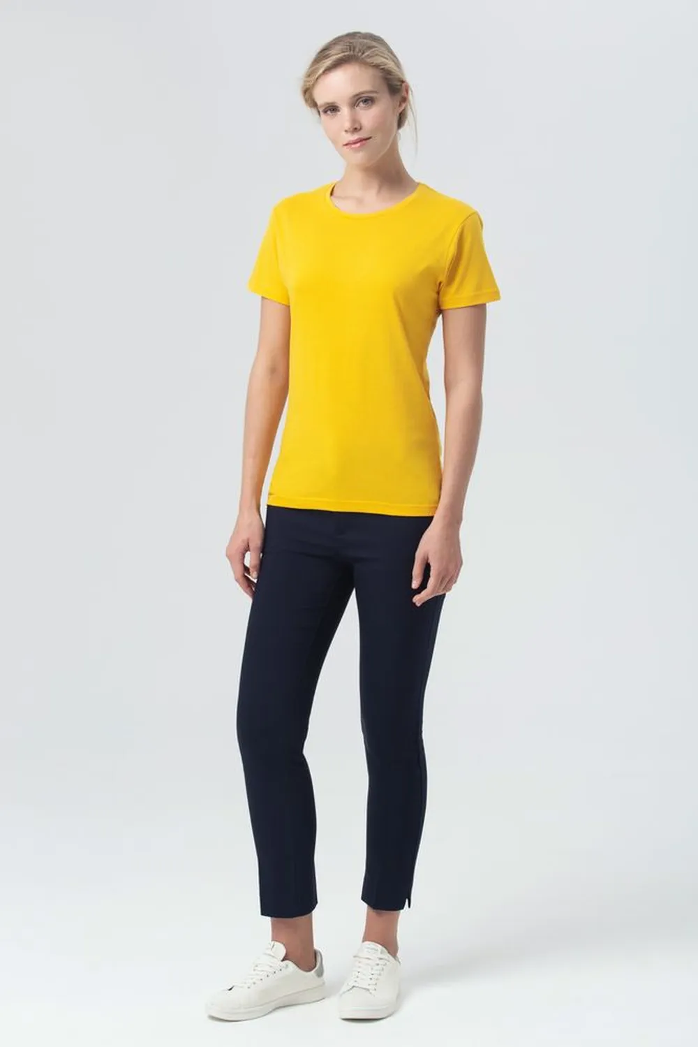 Футболка женская Miss 150, желтая заказать онлайн с вашим дизайном на заказ в Москве и области