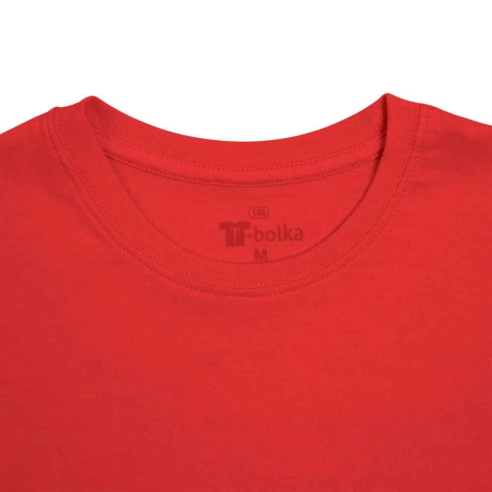 Футболка унисекс T-bolka 140, красная, размер M заказать онлайн с вашим дизайном на заказ в Москве и области