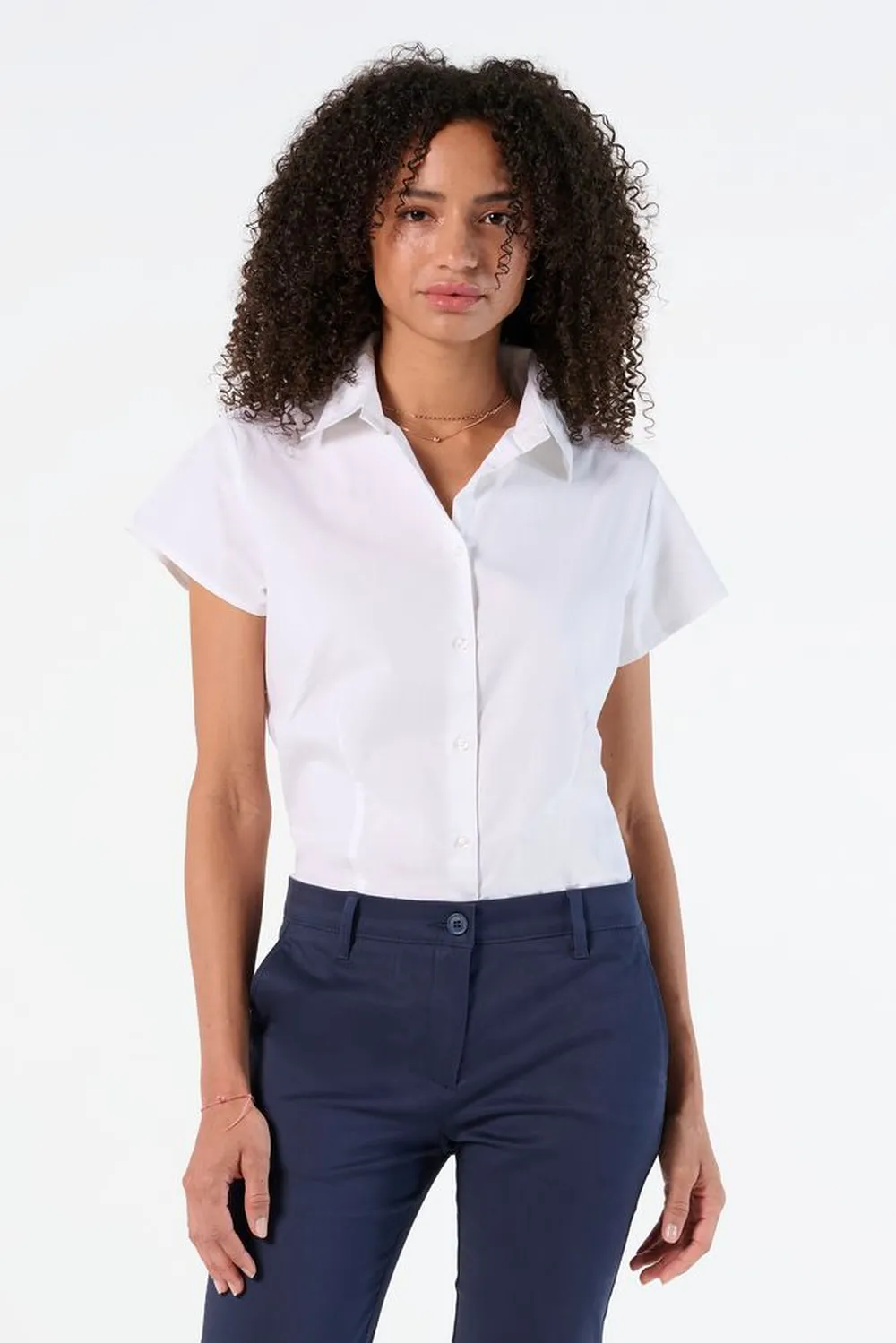 Рубашка женская с коротким рукавом Excess, голубая заказать онлайн с вашим дизайном на заказ в Москве и области