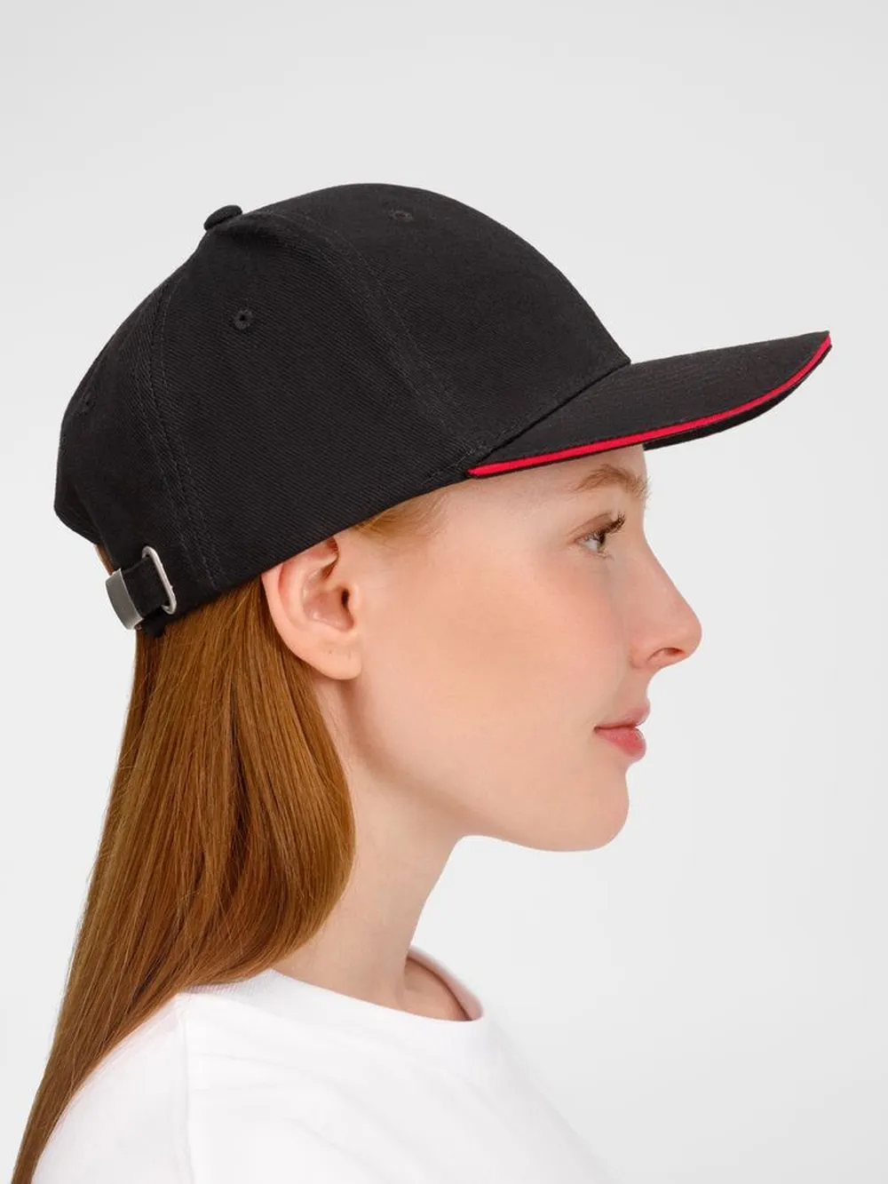 Бейсболка Buffalo, черная с красным заказать онлайн с вашим дизайном на заказ в Москве и области