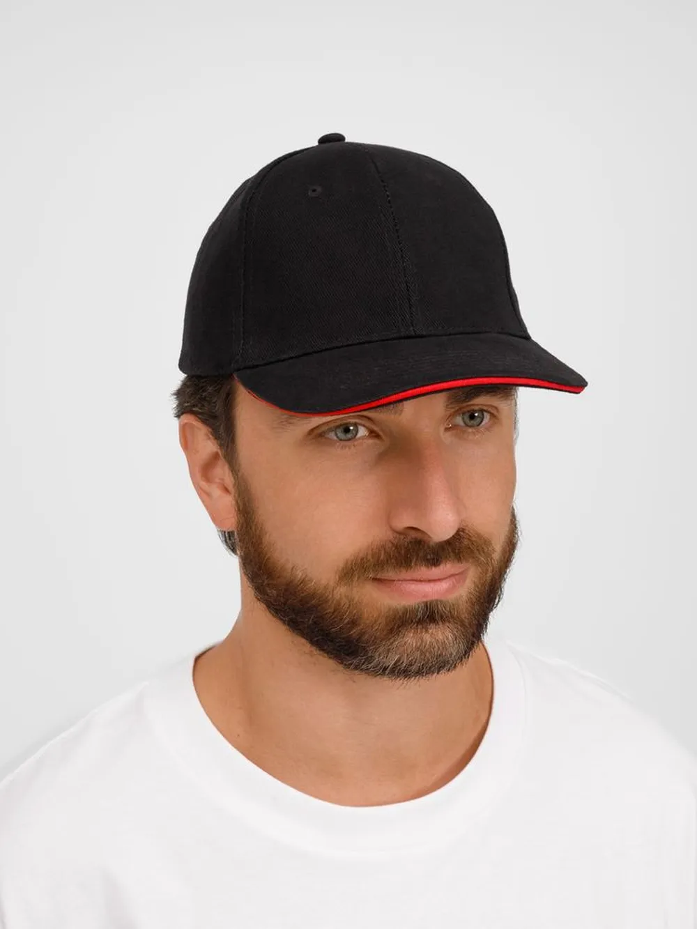 Бейсболка Buffalo, черная с красным заказать онлайн с вашим дизайном на заказ в Москве и области