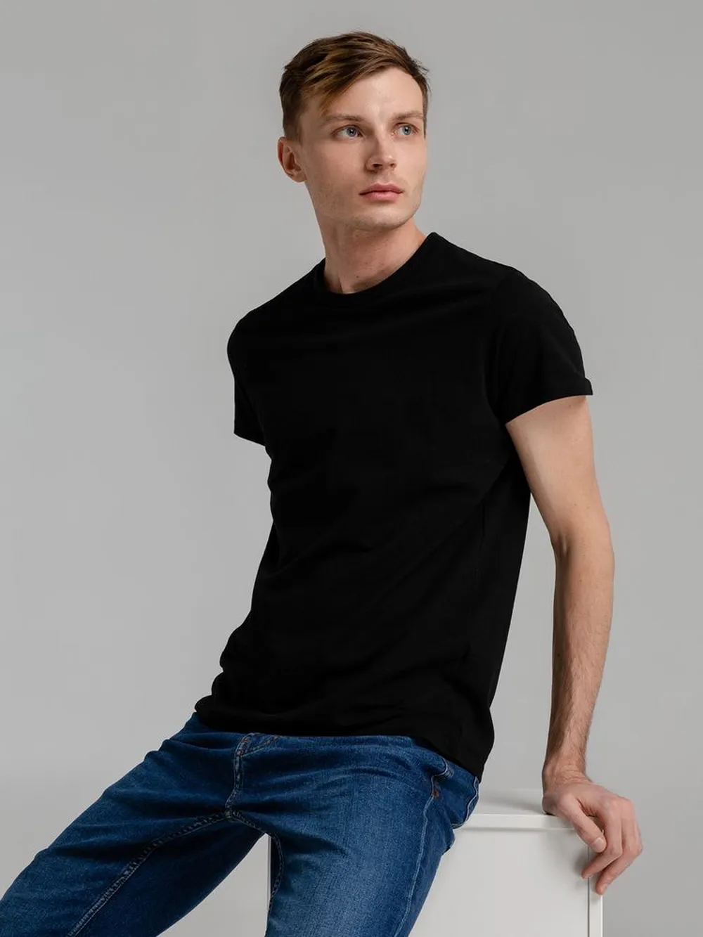 Футболка мужская Regent Fit 150, черная, размер XXL заказать онлайн с вашим дизайном на заказ в Москве и области