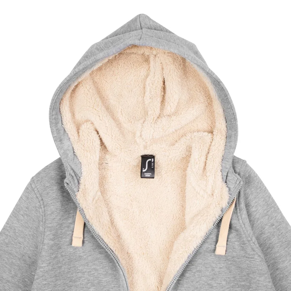 Толстовка унисекс на молнии Sherpa 280, серый меланж, размер L заказать онлайн с вашим дизайном на заказ в Москве и области