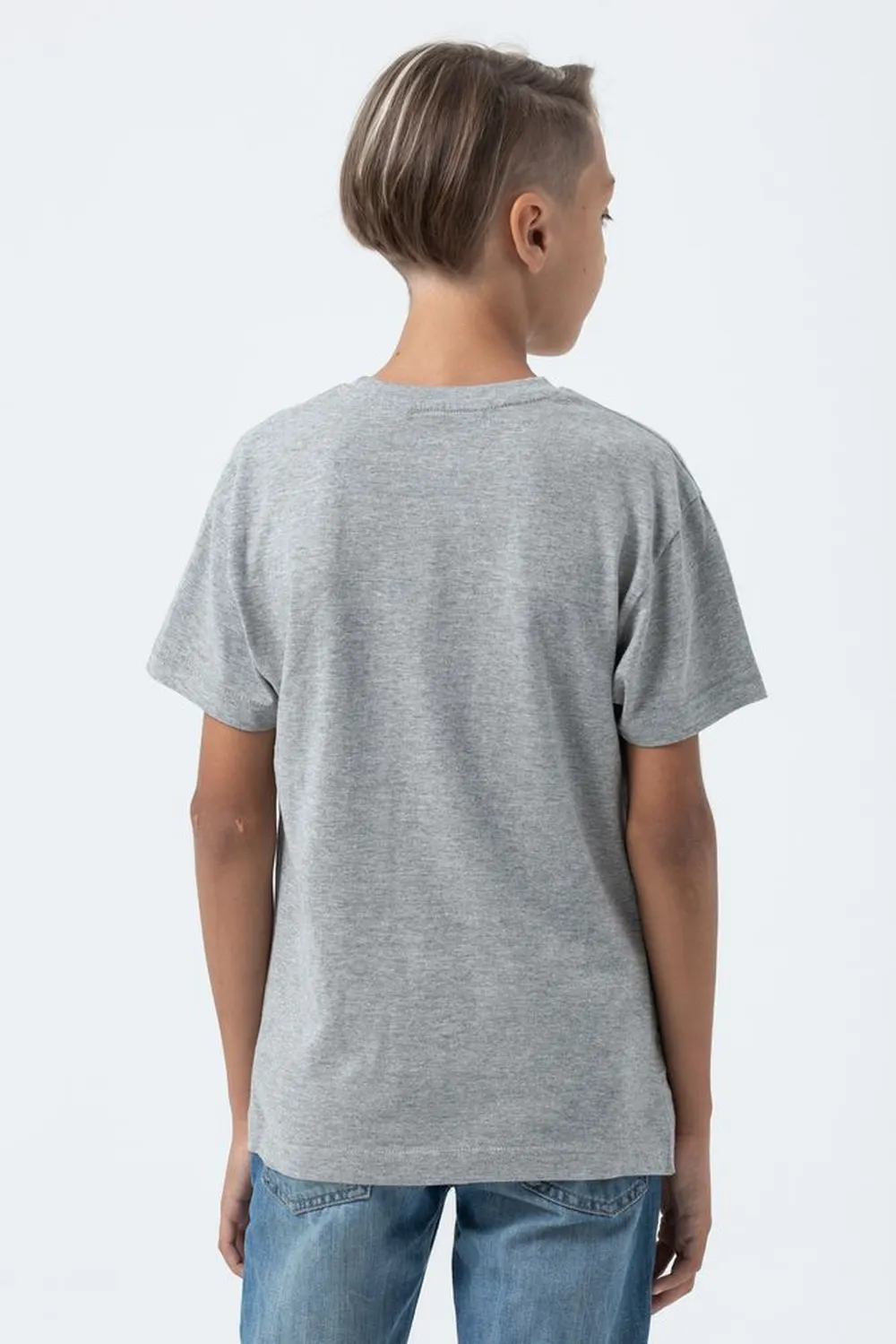 Футболка детская Regent Fit Kids, серый меланж, на рост 106-116 см (6 лет) заказать онлайн с вашим дизайном на заказ в Москве и области