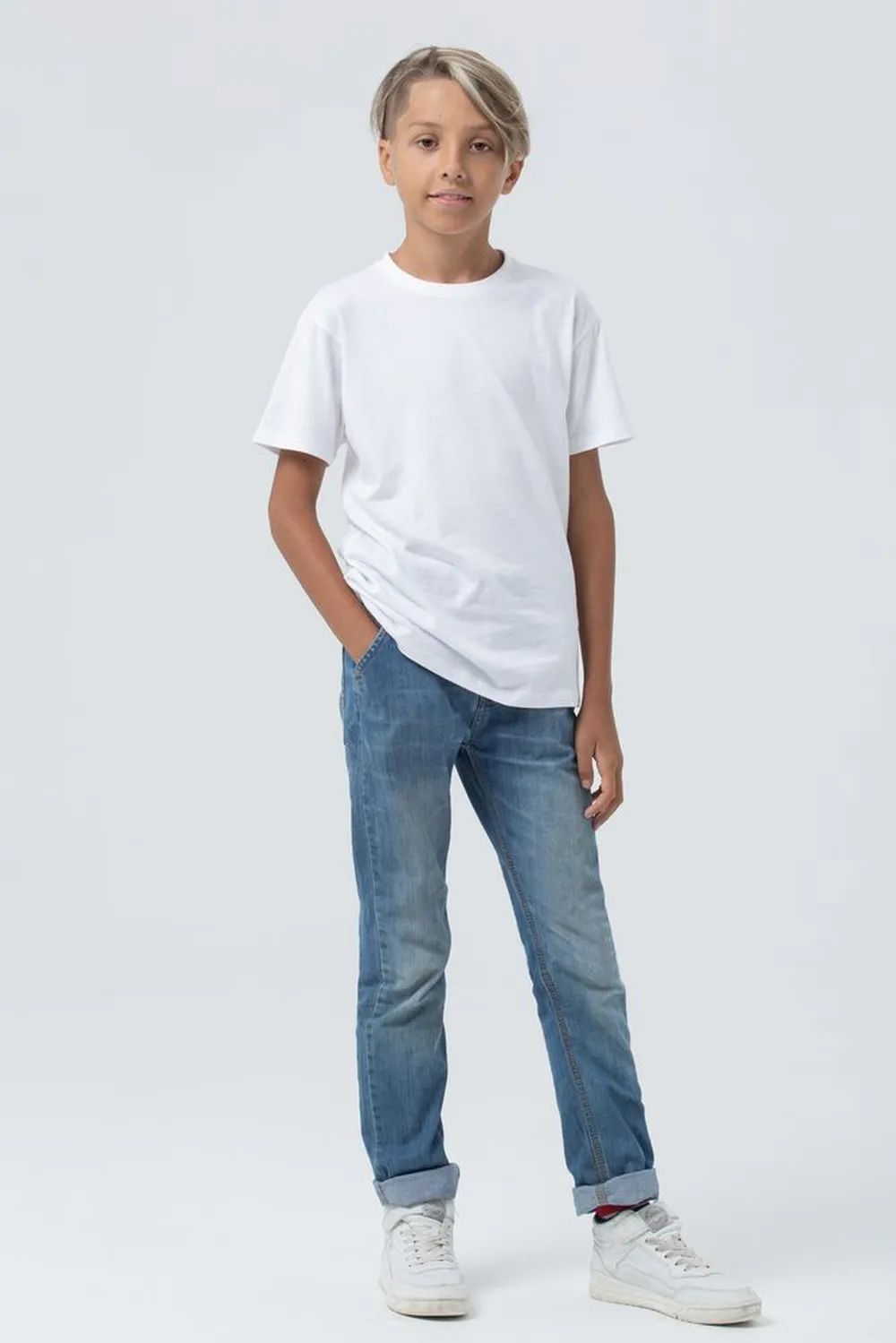 Футболка детская Regent Fit Kids, белая, на рост 142-152 см (12 лет) заказать онлайн с вашим дизайном на заказ в Москве и области