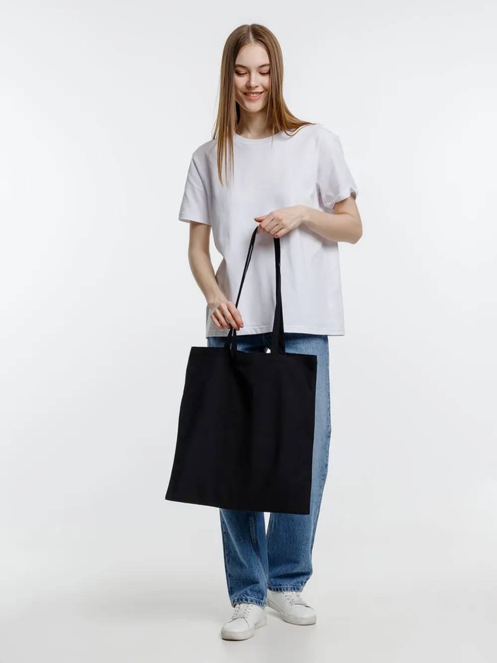 Холщовая сумка Optima 135, черная заказать онлайн с вашим дизайном на заказ в Москве и области