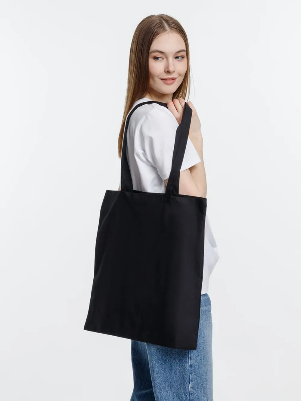 Холщовая сумка Optima 135, черная заказать онлайн с вашим дизайном на заказ в Москве и области