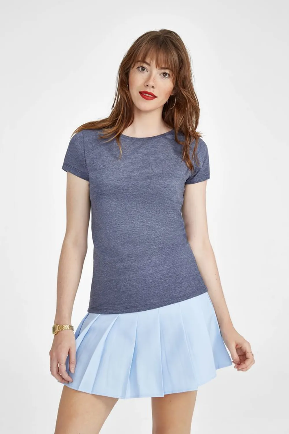 Футболка женская Mixed Women голубой меланж, размер XL заказать онлайн с вашим дизайном на заказ в Москве и области