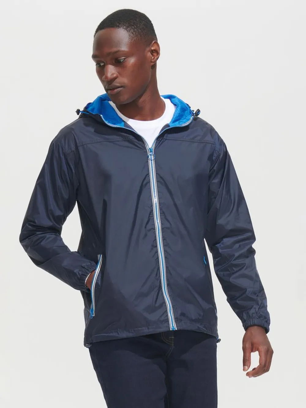 Ветровка Skate, ярко-синяя с неоново-желтым заказать онлайн с вашим дизайном на заказ в Москве и области