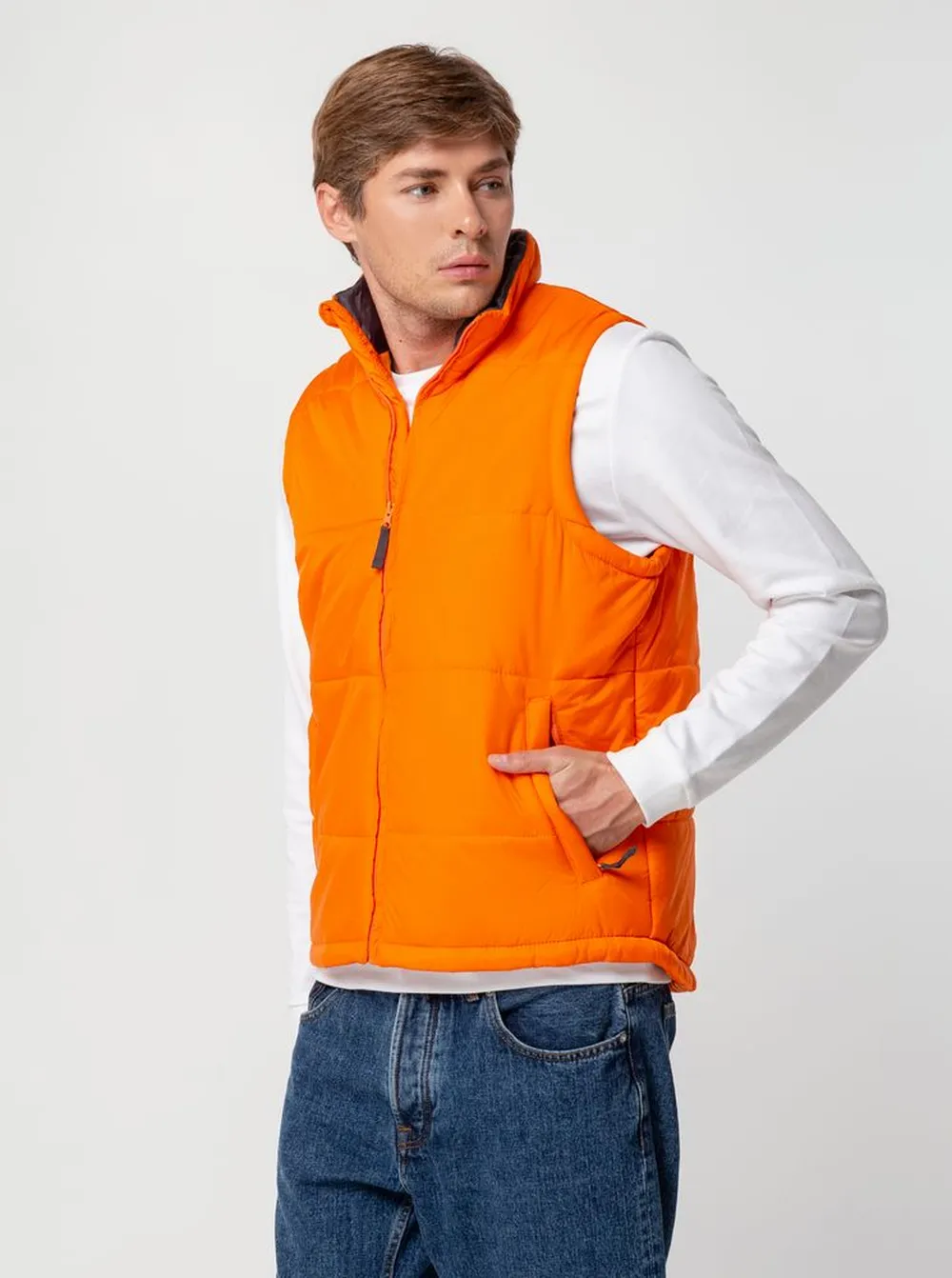 Жилет Warm оранжевый заказать онлайн с вашим дизайном на заказ в Москве и области