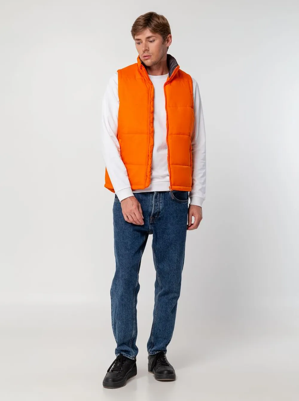 Жилет Warm оранжевый заказать онлайн с вашим дизайном на заказ в Москве и области