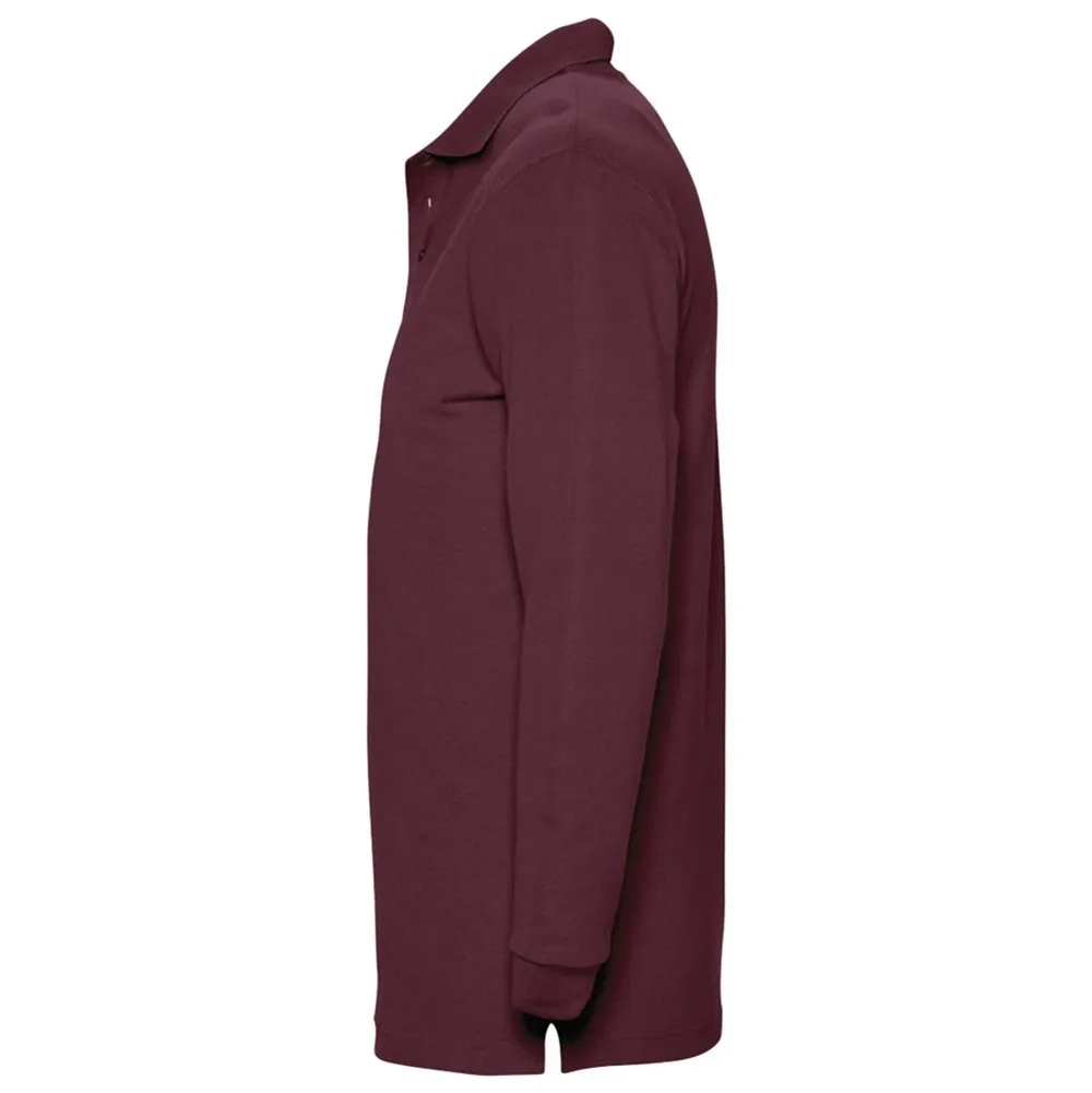 Рубашка поло мужская с длинным рукавом Winter II 210 бордовая, размер XL заказать онлайн с вашим дизайном на заказ в Москве и области