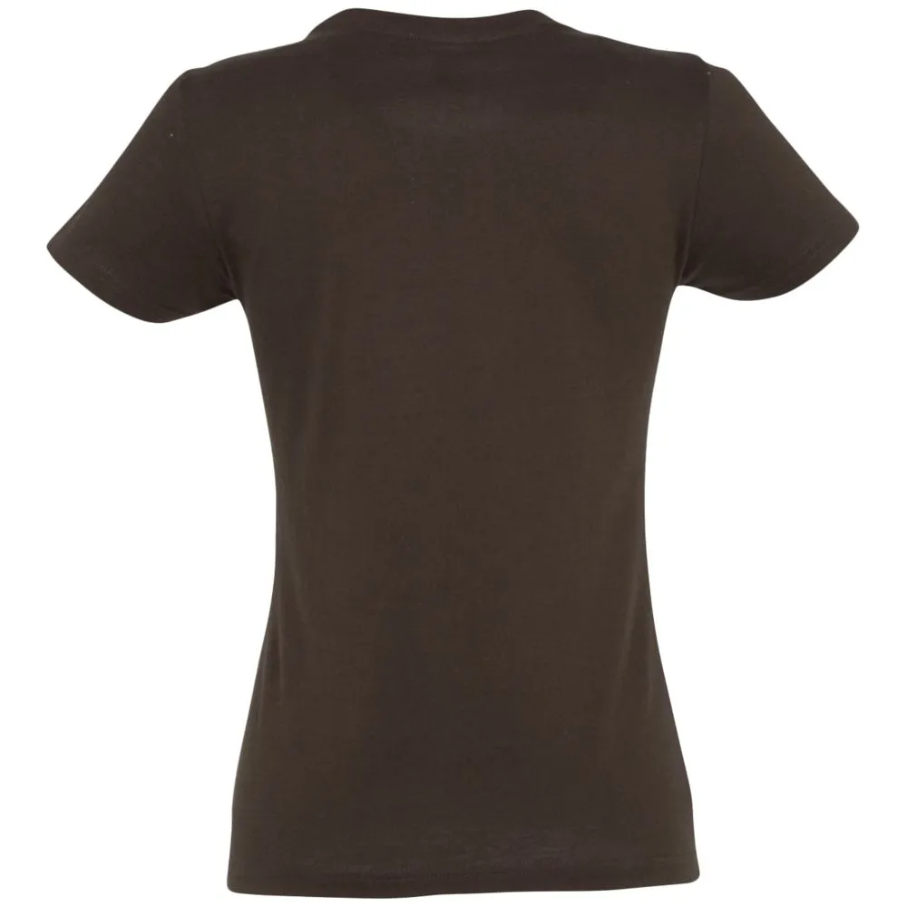 Футболка женская Imperial women 190 шоколадно-коричневая, размер XL заказать онлайн с вашим дизайном на заказ в Москве и области