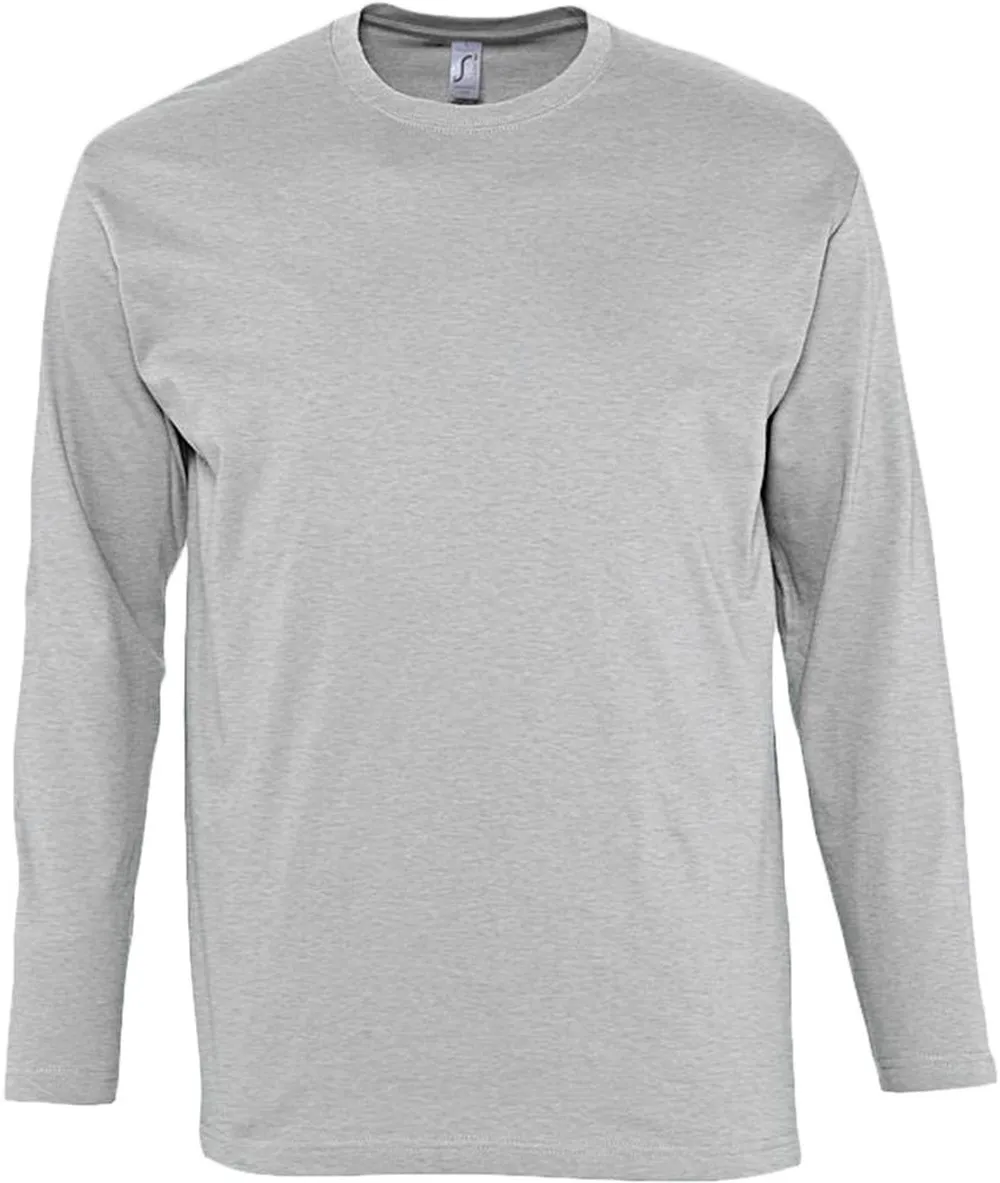 Футболка мужская с длинным рукавом Monarch 150 серый меланж, размер XL заказать онлайн с вашим дизайном на заказ в Москве и области