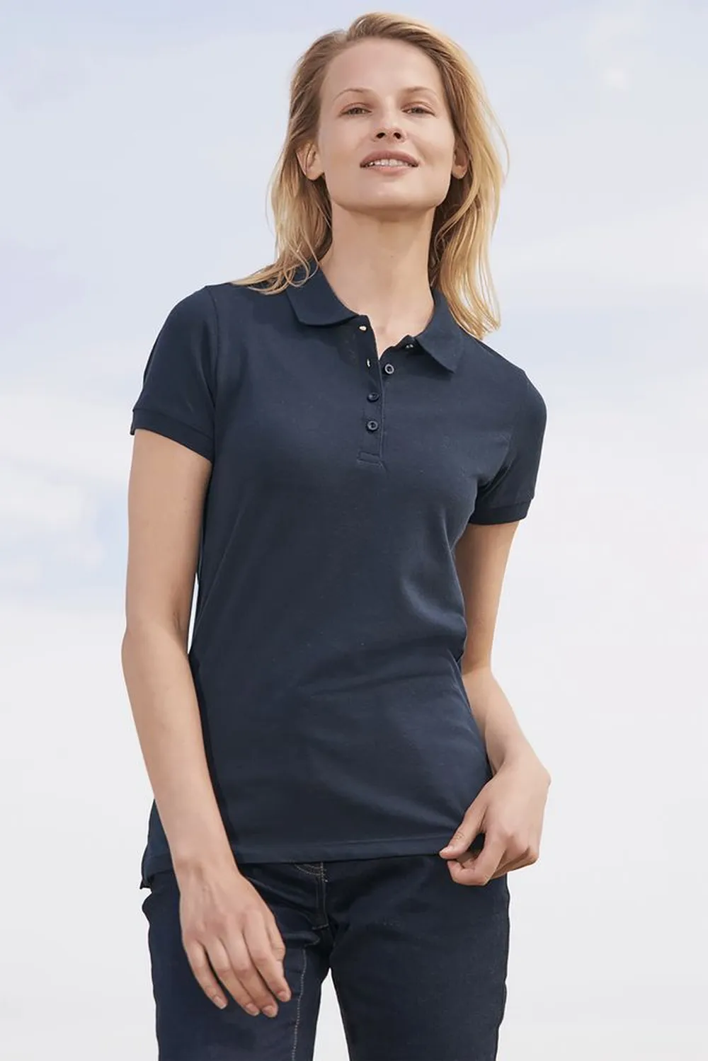 Рубашка поло женская Passion 170, бежевая заказать онлайн с вашим дизайном на заказ в Москве и области