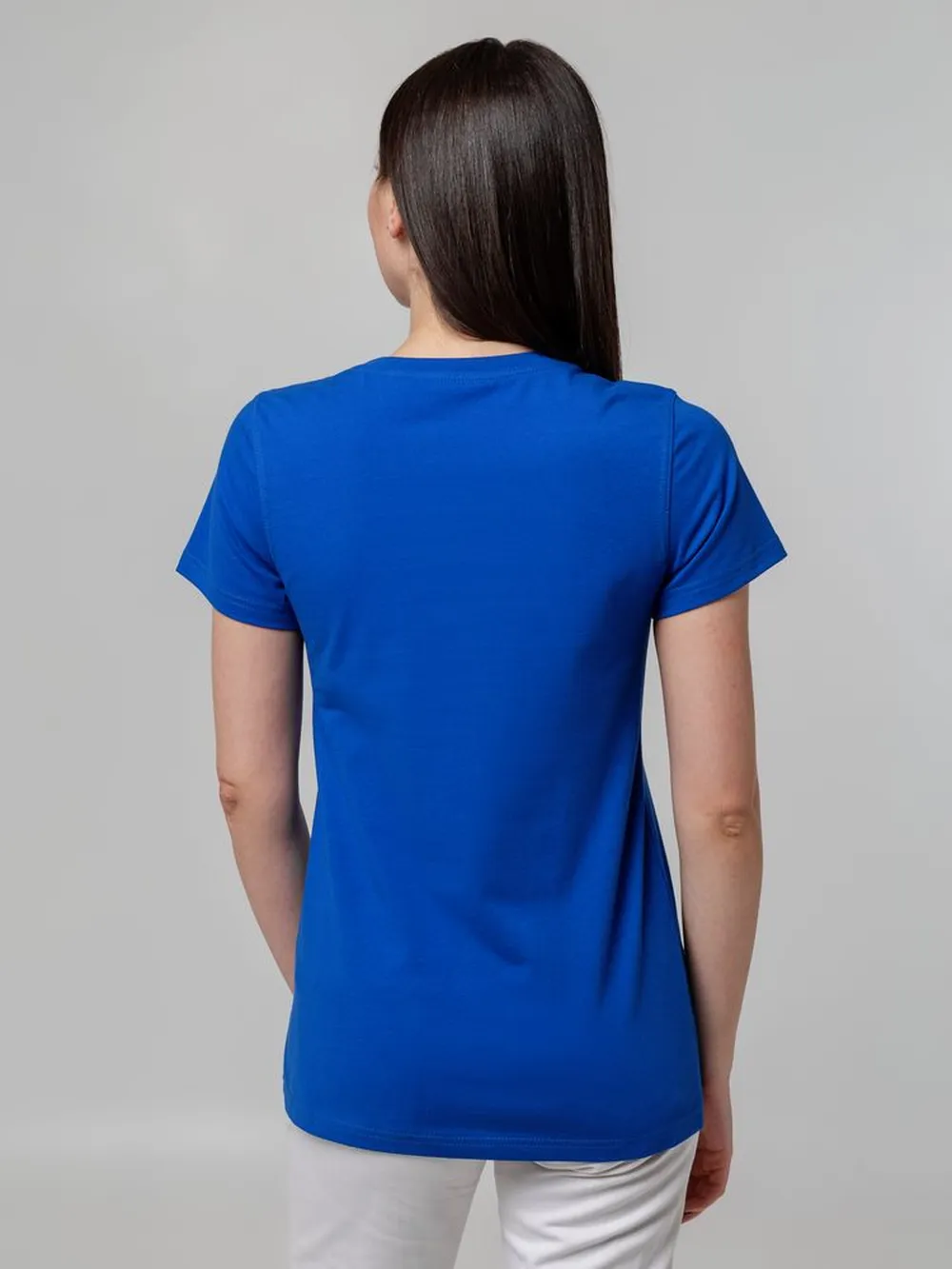 Футболка женская T-bolka Stretch Lady, ярко-синяя (royal), размер XL заказать онлайн с вашим дизайном на заказ в Москве и области