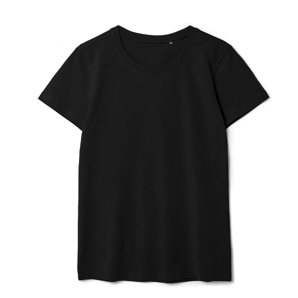Футболка женская T-bolka Stretch Lady, черная, размер XXL заказать онлайн с вашим дизайном на заказ в Москве и области