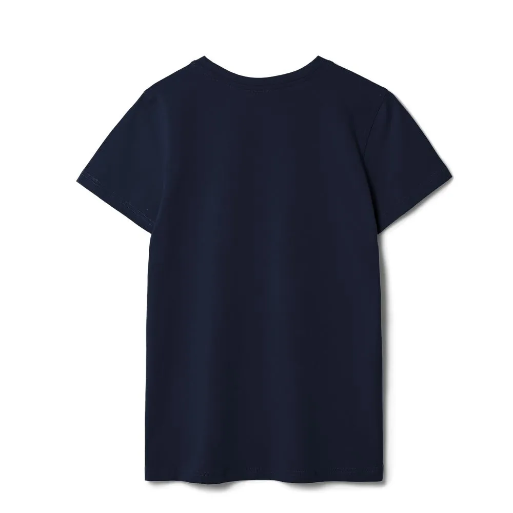 Футболка женская T-bolka Stretch Lady, темно-синяя (navy), размер XL заказать онлайн с вашим дизайном на заказ в Москве и области