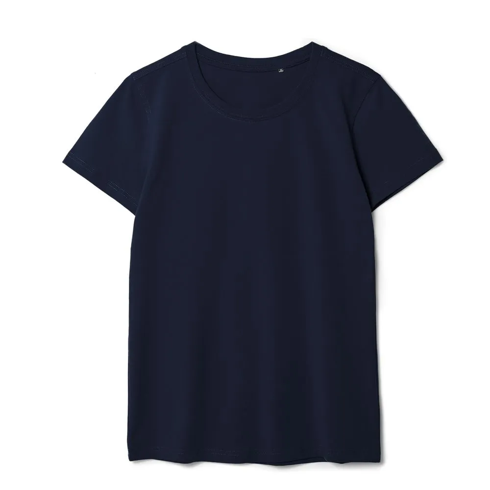 Футболка женская T-bolka Stretch Lady, темно-синяя (navy), размер XL заказать онлайн с вашим дизайном на заказ в Москве и области
