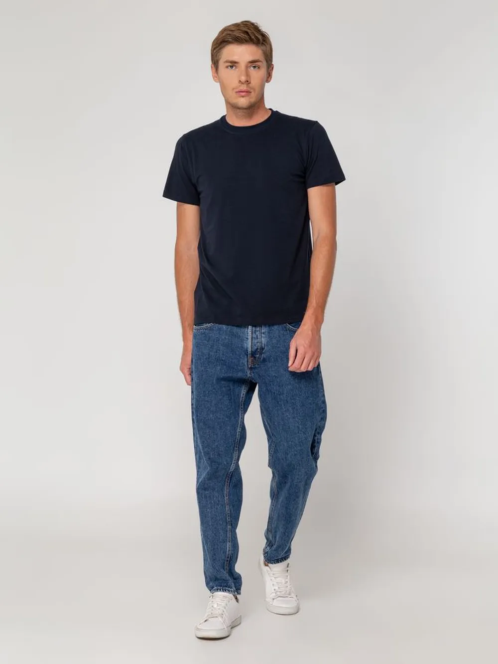 Футболка мужская T-bolka Stretch, темно-синяя (navy), размер M заказать онлайн с вашим дизайном на заказ в Москве и области