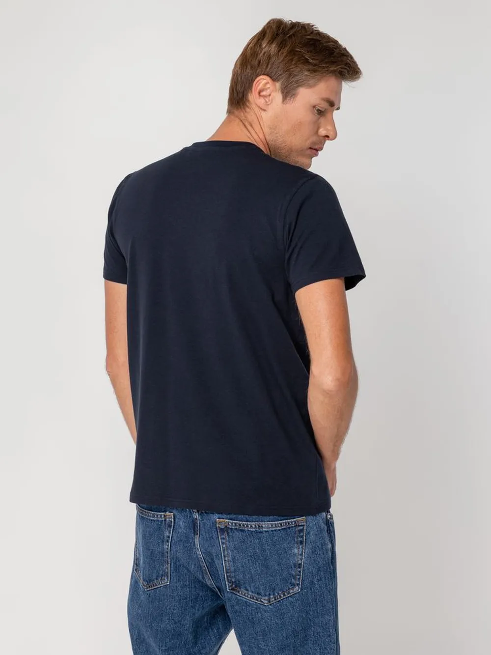 Футболка мужская T-bolka Stretch, темно-синяя (navy), размер L заказать онлайн с вашим дизайном на заказ в Москве и области