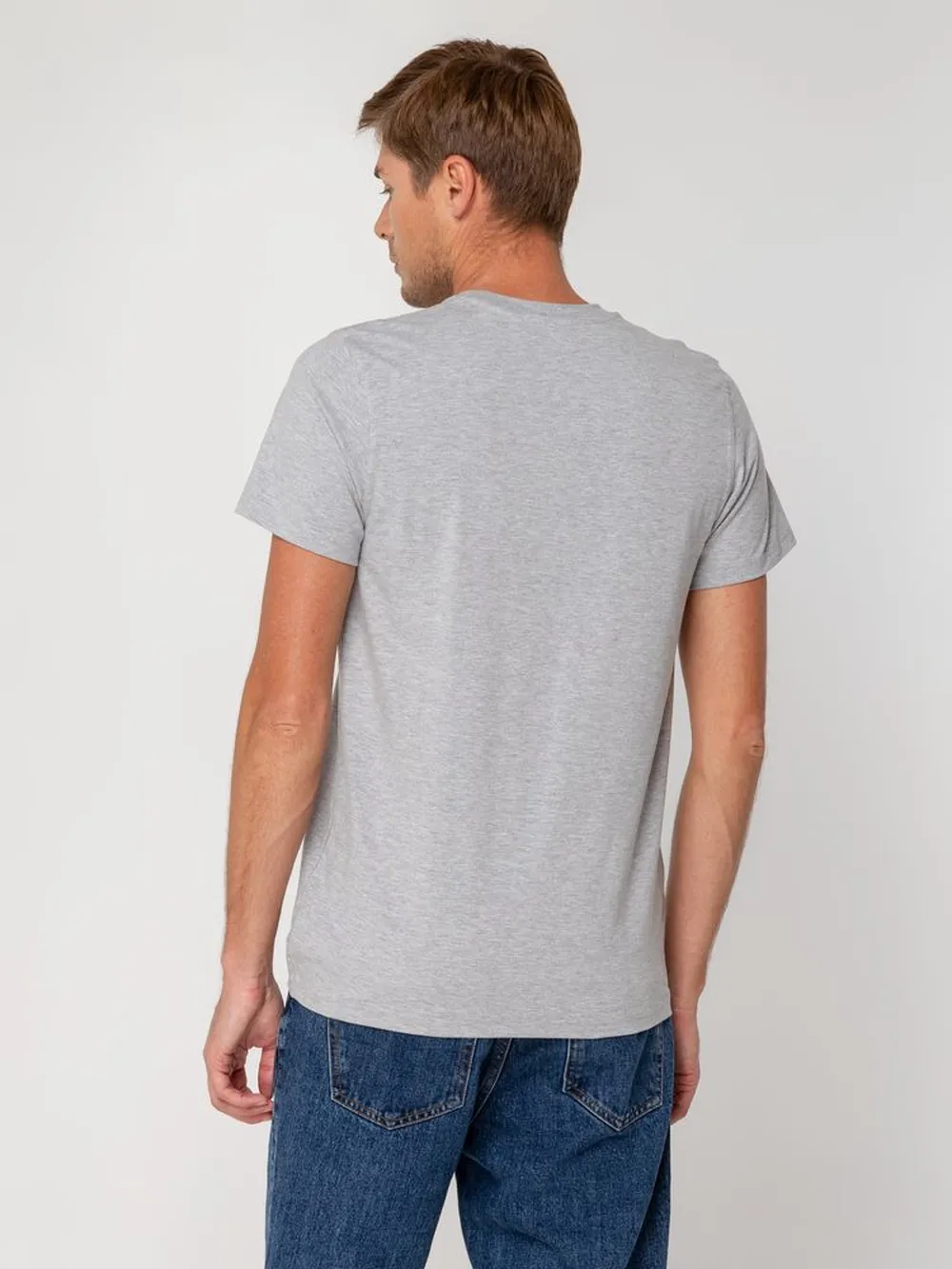 Футболка мужская T-bolka Stretch, серый меланж заказать онлайн с вашим дизайном на заказ в Москве и области