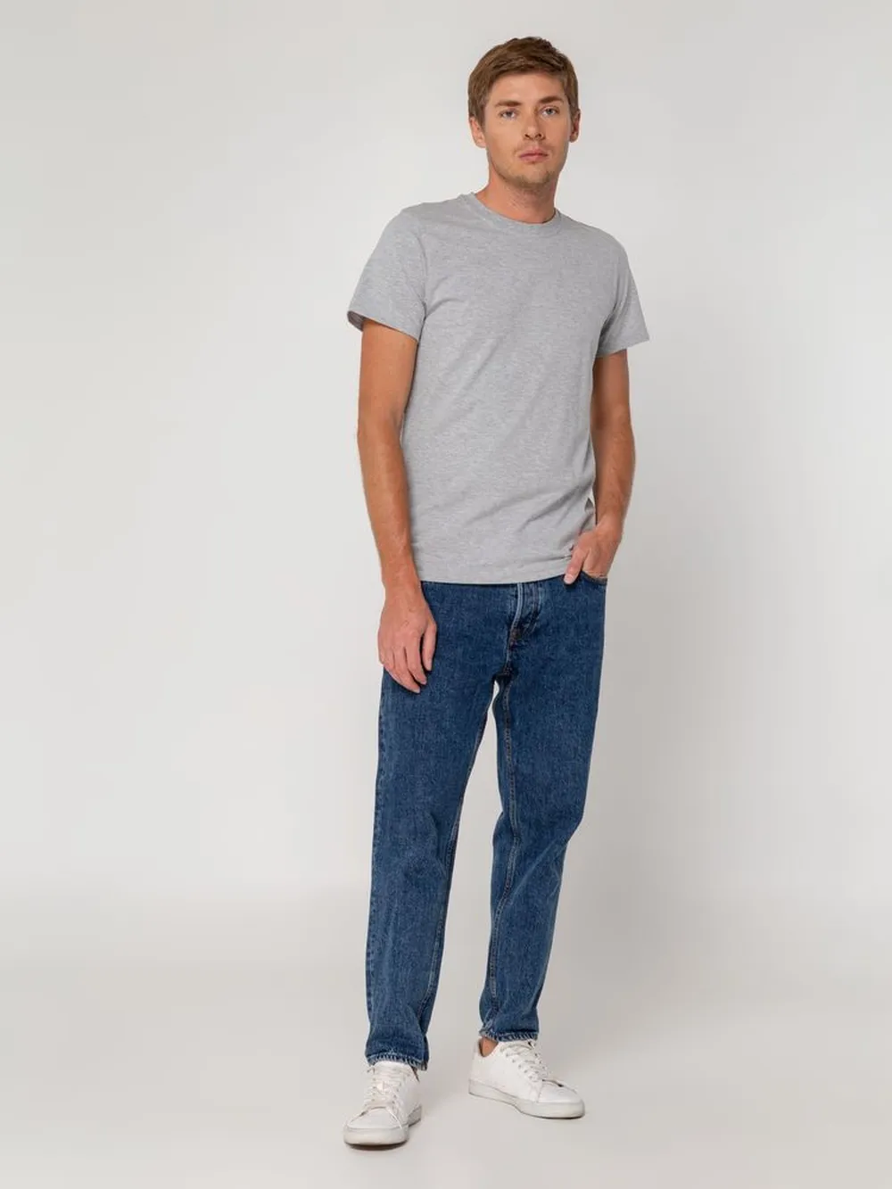 Футболка мужская T-bolka Stretch, серый меланж, размер XXL заказать онлайн с вашим дизайном на заказ в Москве и области